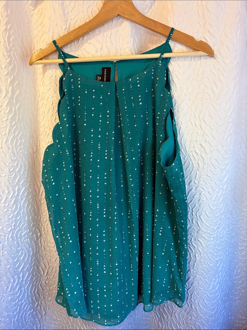 Teal Beaded Spaghetti Strap Women’s Top